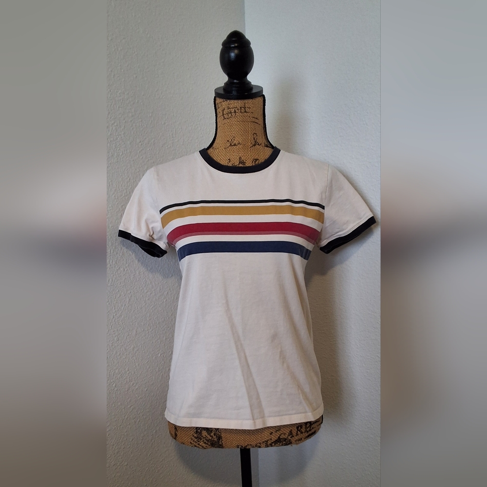 Pendleton Cream Tee with Navy Trim
